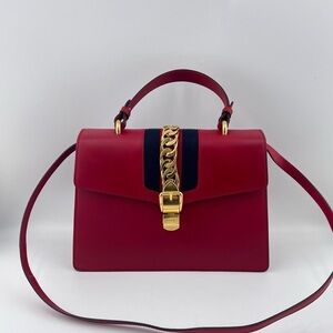 Authentic gucci Sylvia   Red and Black Crossbody Bag
